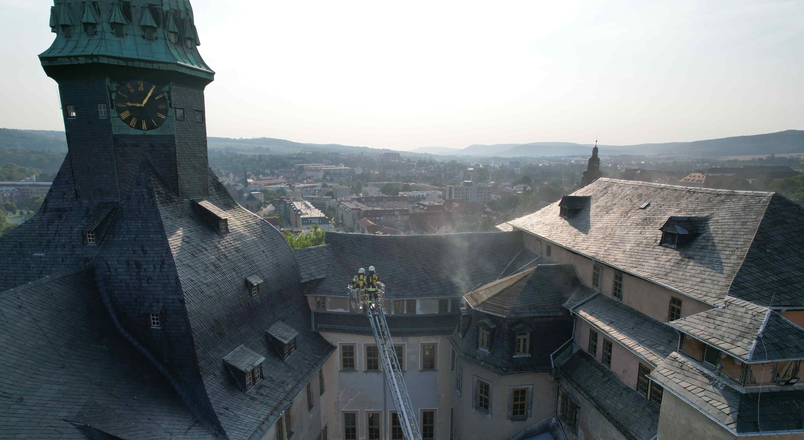 Feuerwehr-Übung auf Schloss Sondershausen